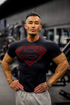 Superman Compression Tee – Black & Red