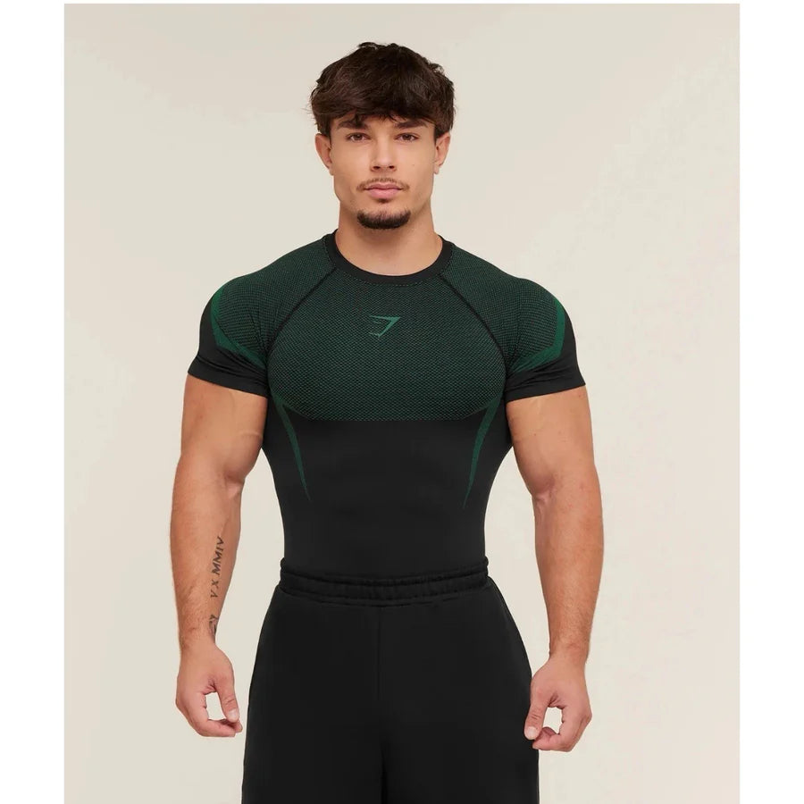 Onyx 5.0 Seamless T-Shirt Black/Lift Green SHORT SLEEVE